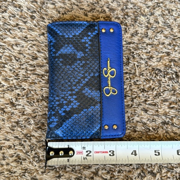 Jessica Simpson Keychain Wallet Snakeskin Blue - Picture 6 of 10